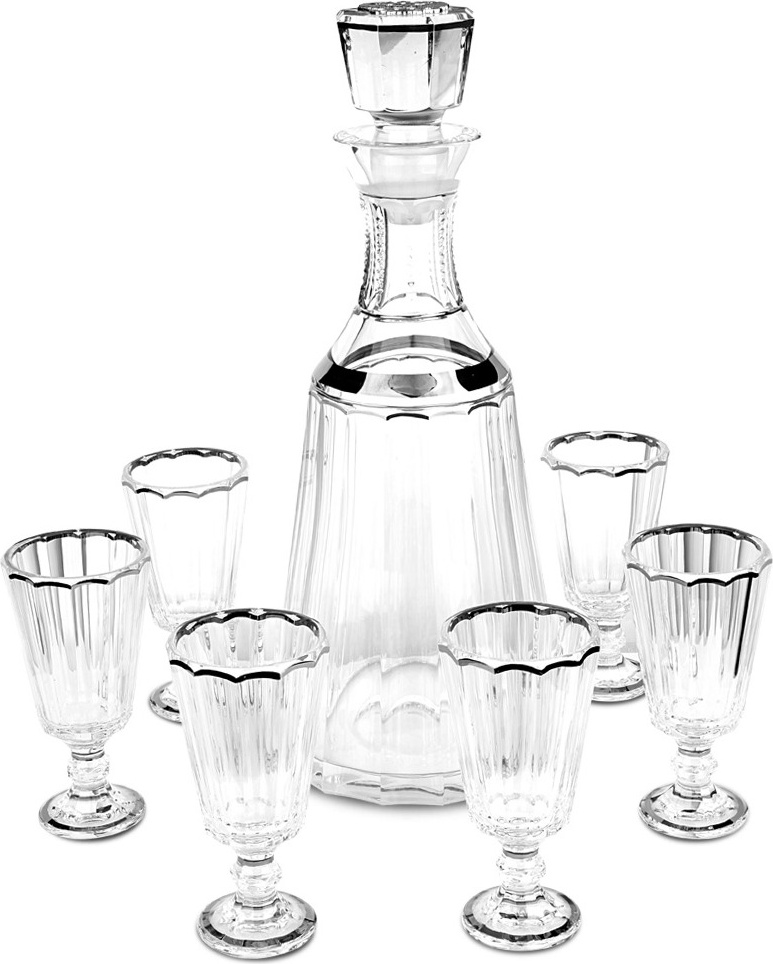 10671777 Русские самоцветы Набоp из штофа и 6 лафитников Русские самоцветы, серебро 925 Серебро 925 