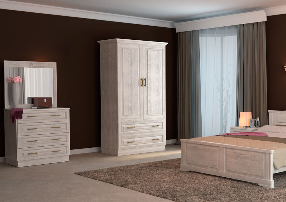 Шкаф распашной двухдверный с ящиками белый "Эдем" DREAMLINE ЭДЕМ 174892 Белый  - Вид №6