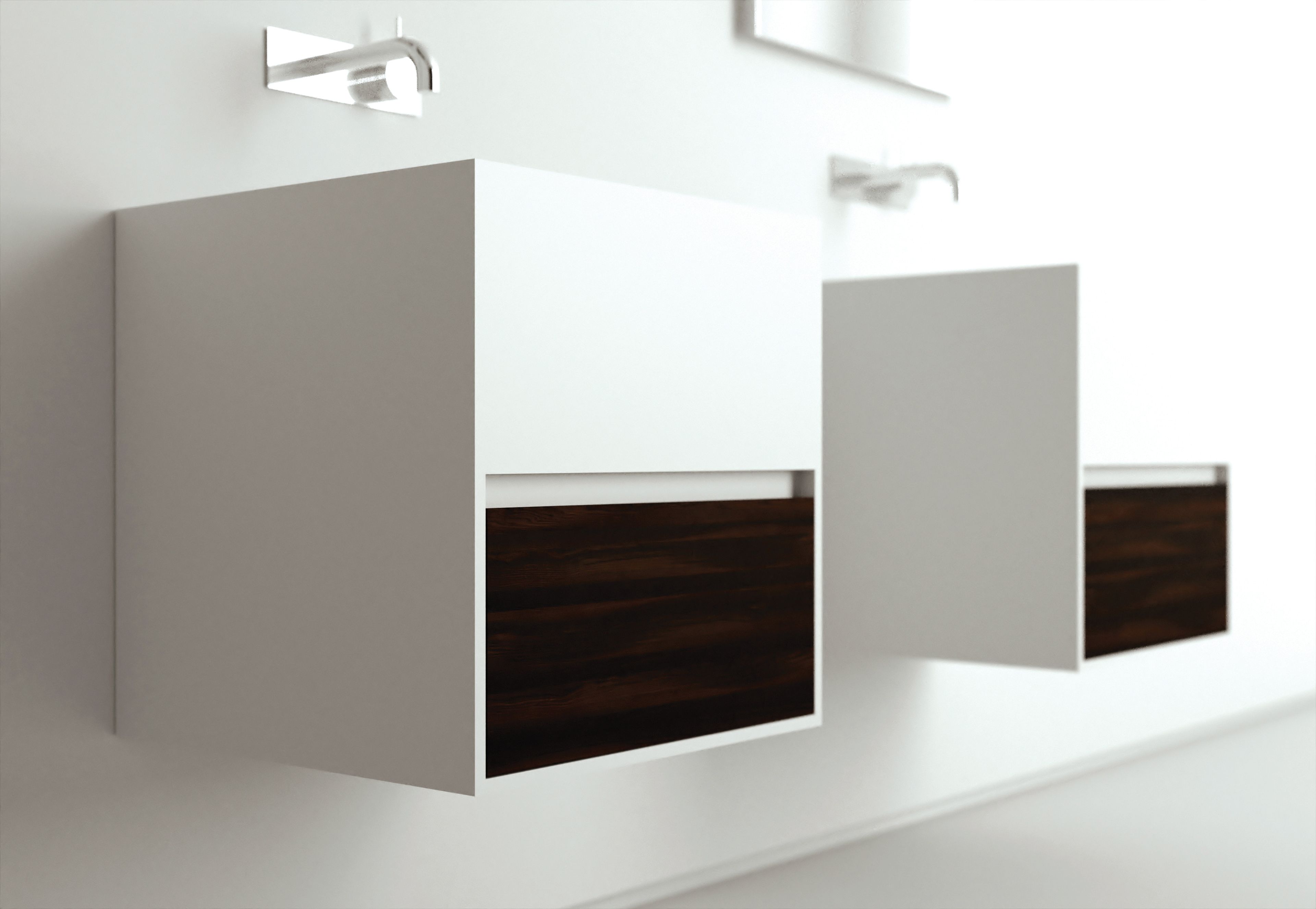 Квадратный подвесной умывальник с ящиками MOMA Design Cubic ARCH-00046415 - Вид №1