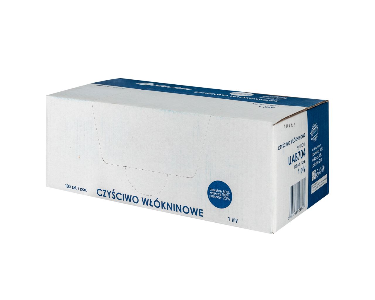 UAB704 Салфетка нетканая в листах, БЕЛАЯ, коробка 100 шт. Merida 