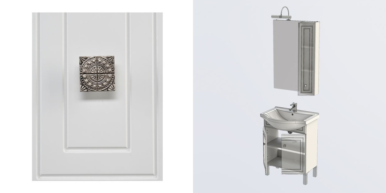 Комплект мебели Aquanet Стайл 65 белый (2 дверцы) 00161297 - Вид №3