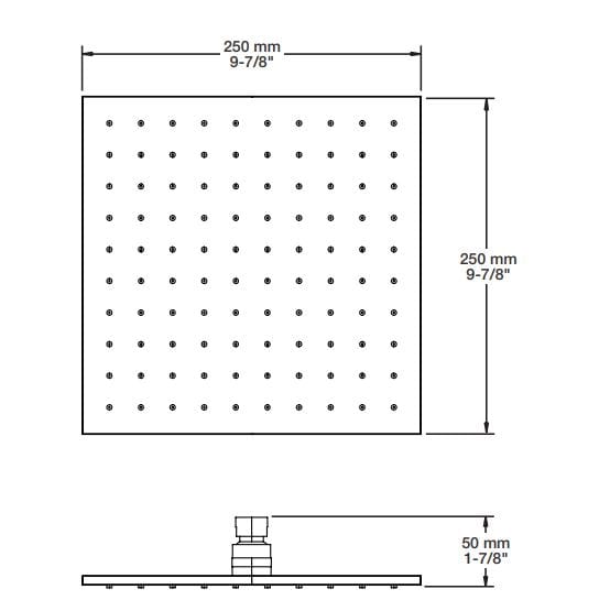 Квадратная потолочная душевая головка BARIL TET-1011-01 ARCH-00014232 - Вид №1