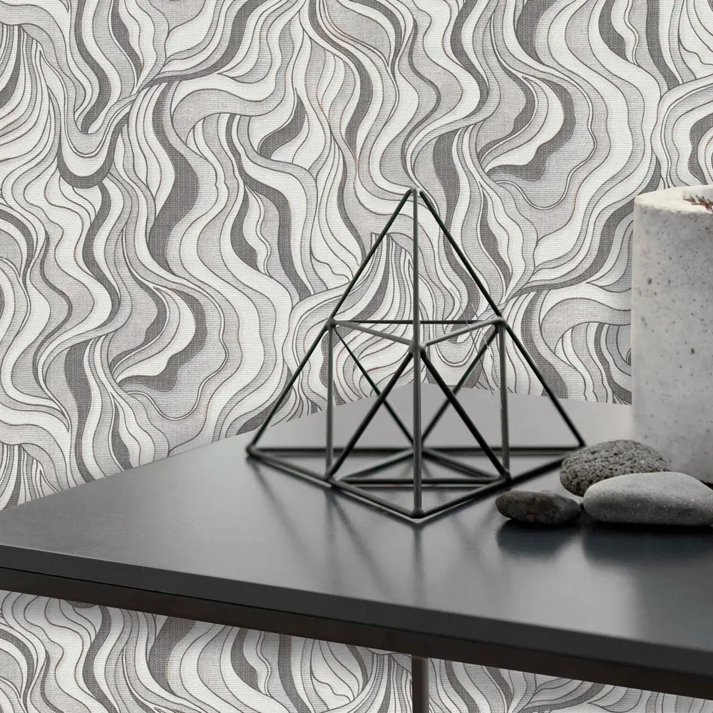 Обои бумажные Московская обойная фабрика Вероника черно-белые 0.53 м 6360-9 STLM-2204516 - Вид №2