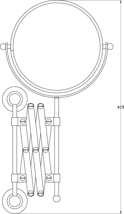 STI 320 Косметическое зеркало двустороннее x2 3SC STILMAR MATTE GOLD Treesseci 3SC - Вид №1