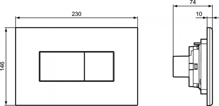 R0110AC Пневматическая панель смыва SOLEA P2 Ideal Standard PROSYS SOLEA  - Вид №3