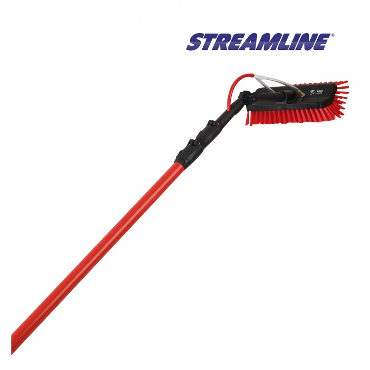 GXTEL27E STREAMLINE Телескопическая штанга для высотной мойки фасадов, окон и витрин ECOLITE™ 8,4 м Модель ECOLINE™ - телескопическая штанга с 6 секциями из стекловолокна, длина 8.4 м. вес 2.9 кг (мойка фасада до 3 этажа) 