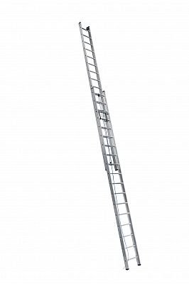 Алюминиевая профессиональная приставная двухсекционная лестница с канатной тягой SR2 3225 ALUMET 
