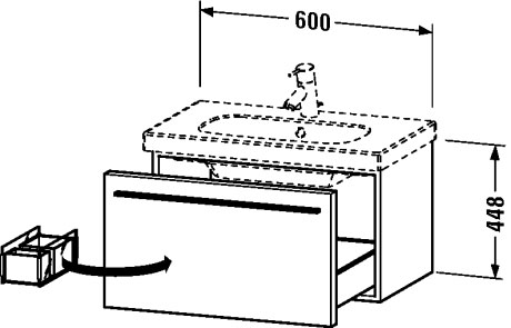 XL605101414 X-Large Тумбочка подвесная Терра, декор Duravit - Вид №1