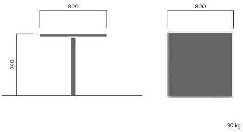 VESTRE Квадратный стол для общественных мест из стали с порошковым покрытием Berlin sun-id-1468226 - Вид №5