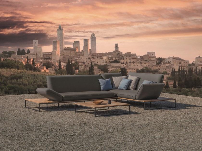 FISCHER MÖBEL Модульный угловой садовый диван на санках из ткани Flora sun-id-1509292 - Вид №4