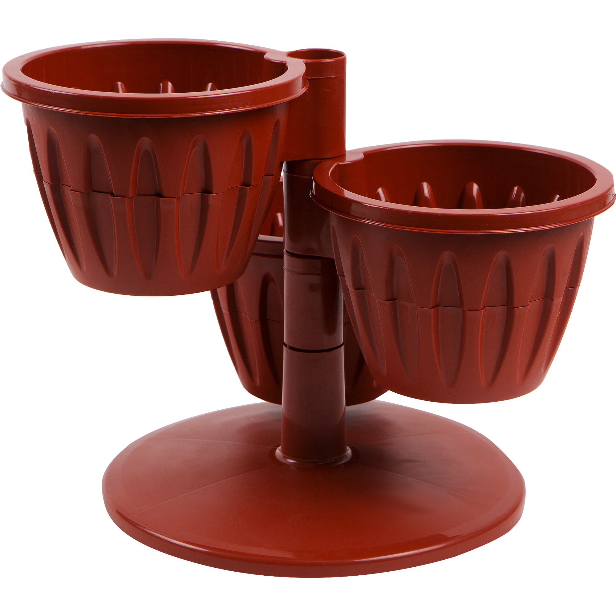 18008991 Горшок цветочный ø29 h23 см v0.7 л пластик терракотовый Каскад Santreyd - Вид №1