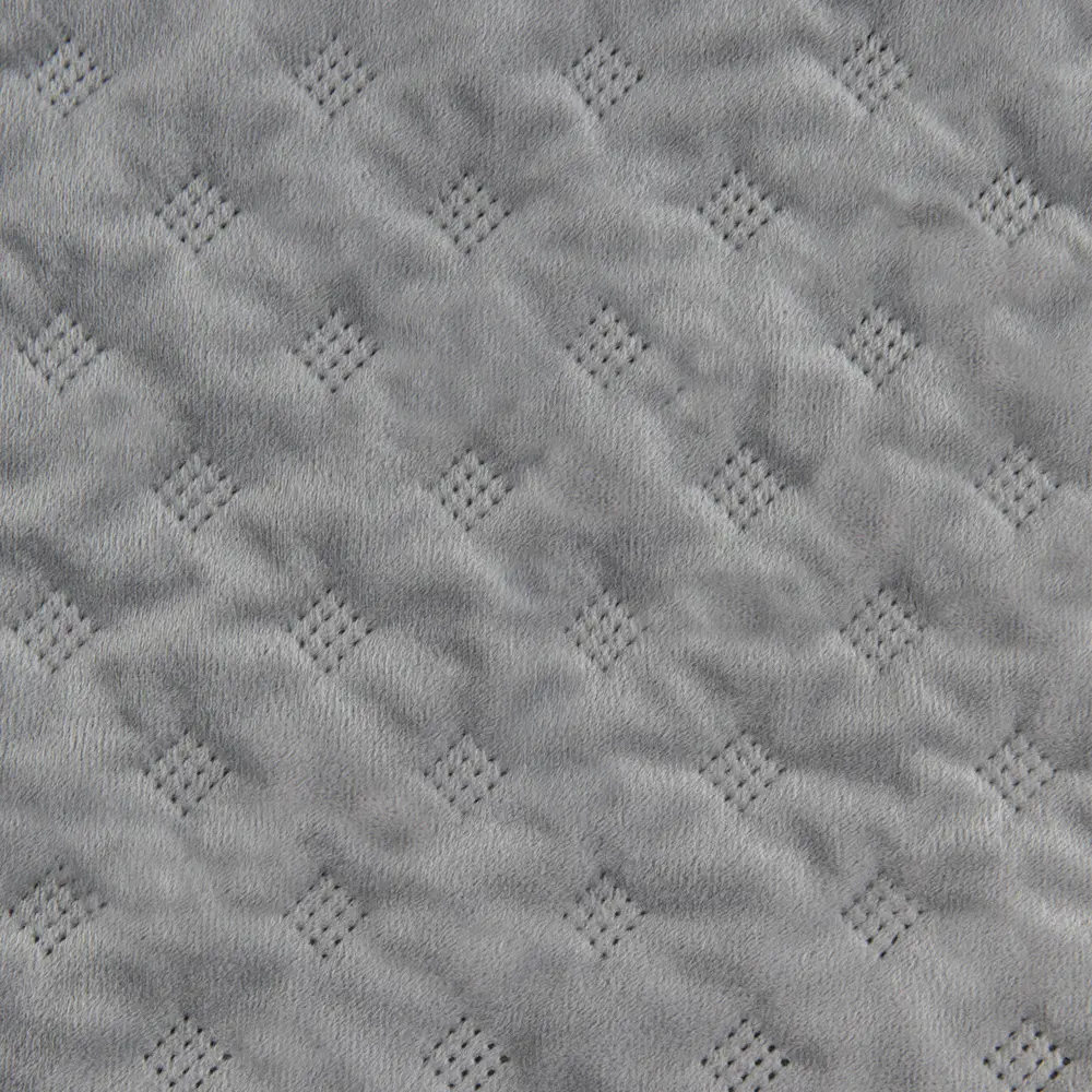 Покрывало 220x240 см велюр стёганый цвет серый 84534681 STLM-2049942 Santreyd