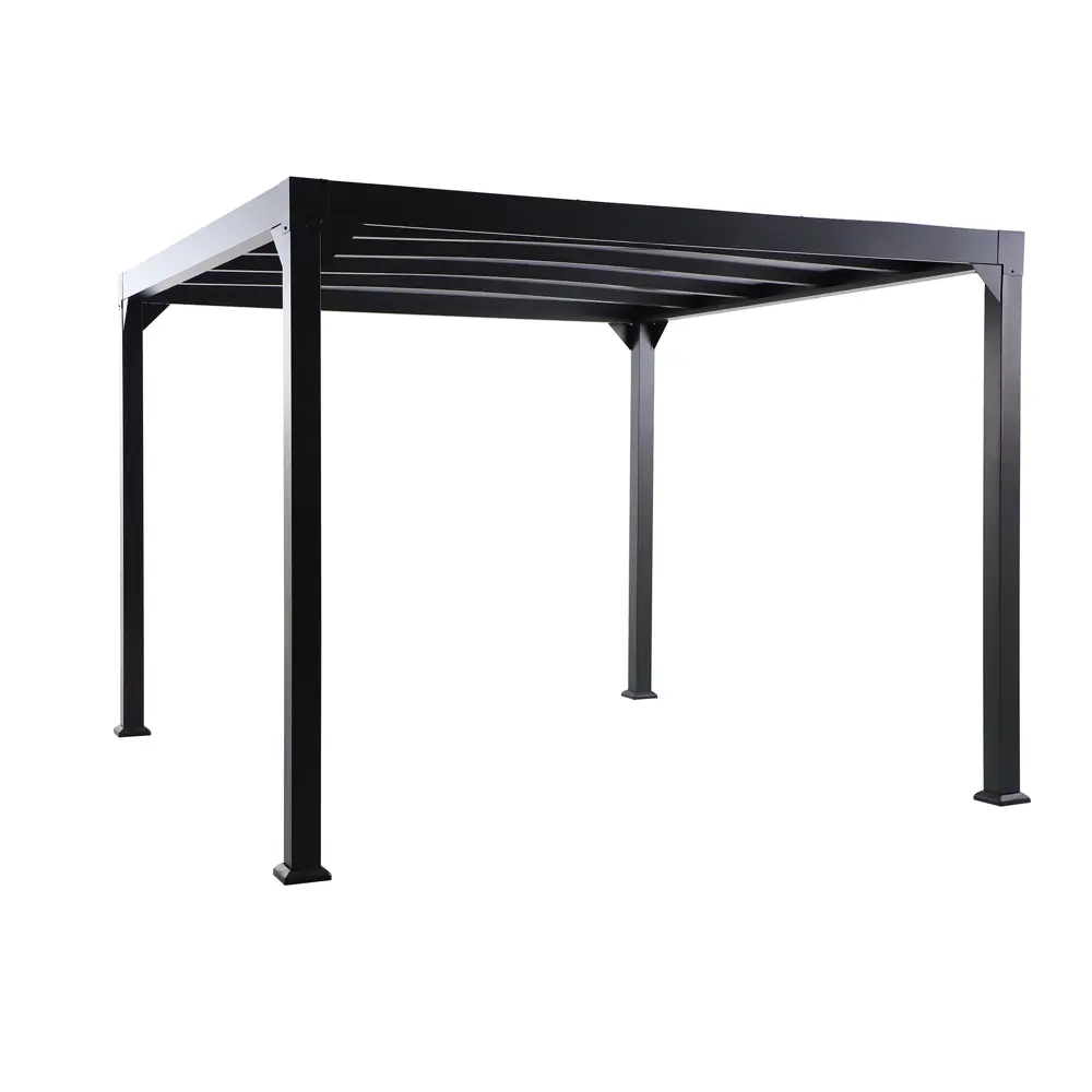 Пергола с поликарбонатной крышей Naterial Borea 3x3 м алюминий серая без штор STLM-2047149 - Вид №3