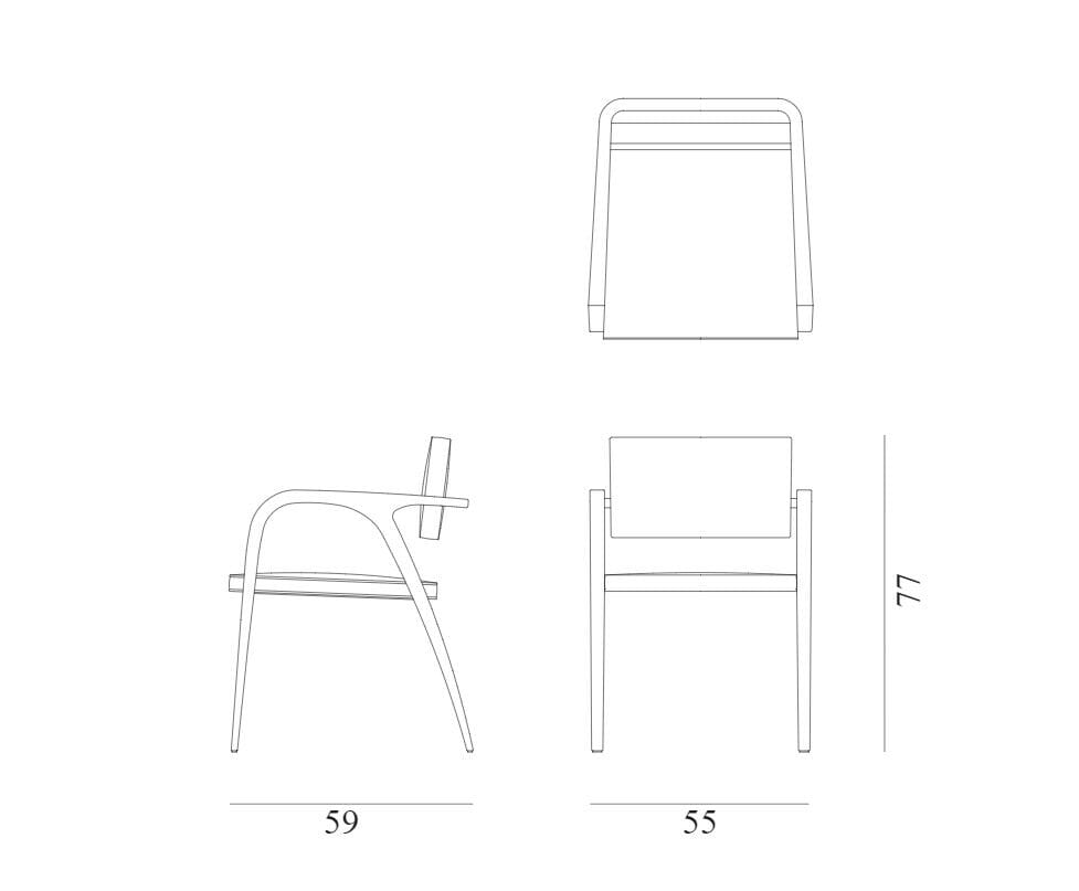 Мягкий тканевый стул с подлокотниками Exteta Franco Albini Re-edition ARCH-00106268 - Вид №5