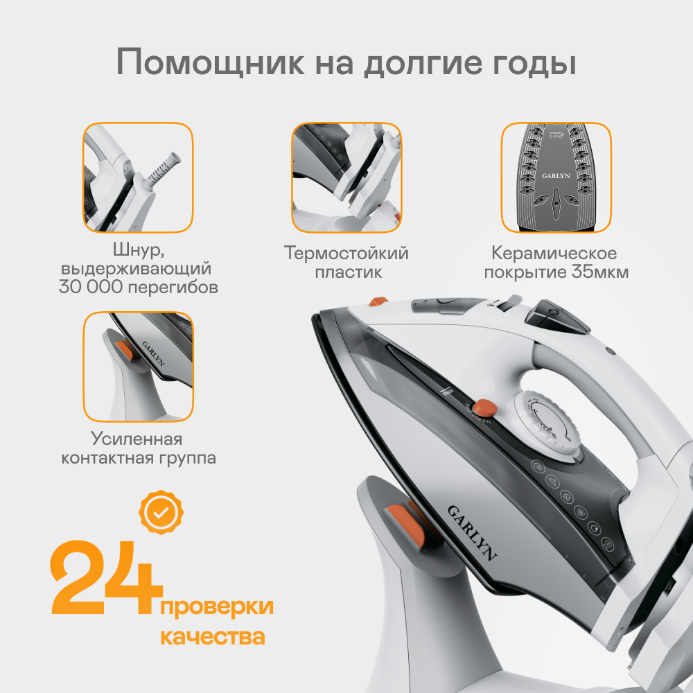 9009448 Утюг GARLYN GT-240 белый STDN-0013355 - Вид №27