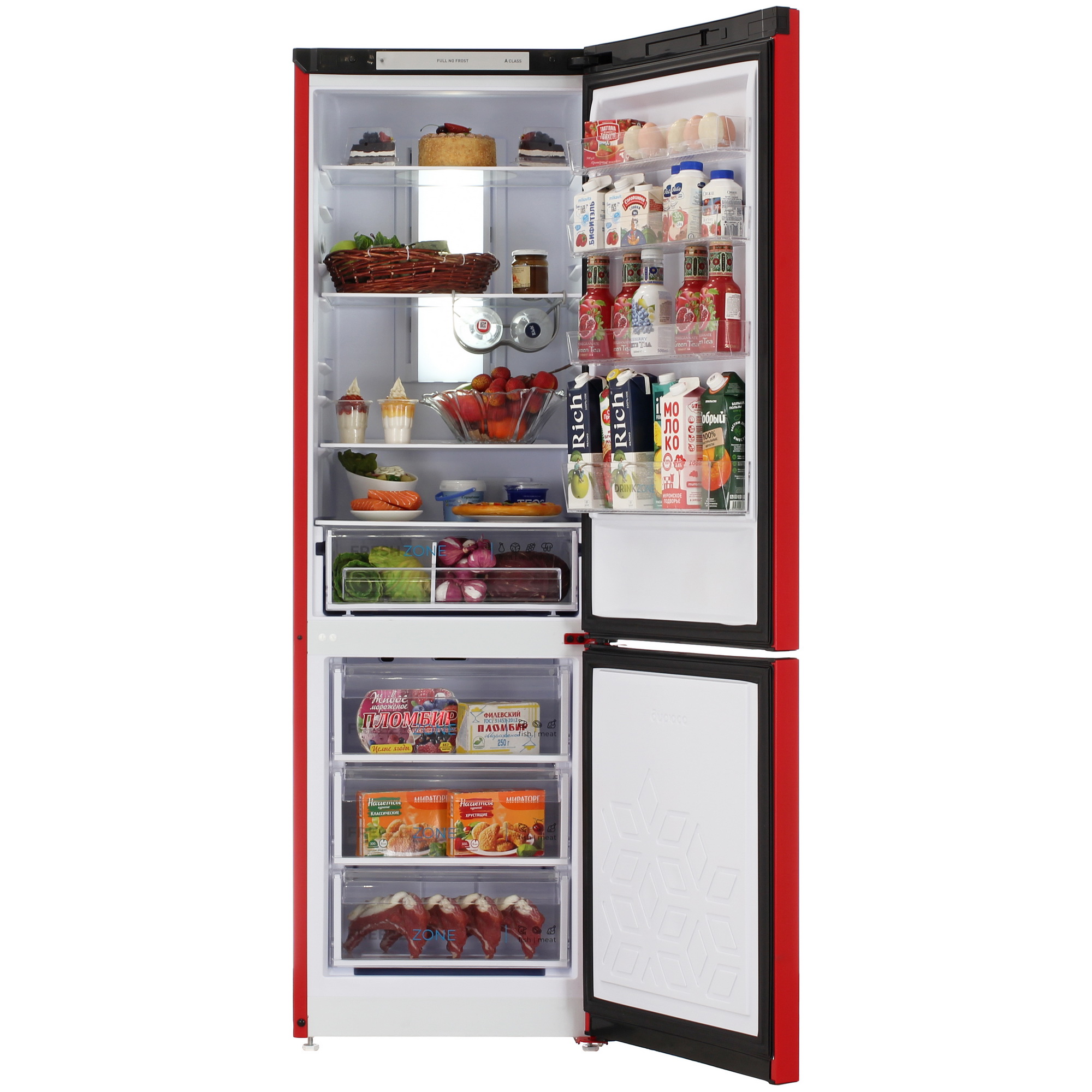 9185845 Холодильник с морозильником   Бирюса H960NF красный STDN-0115253 - Вид №5