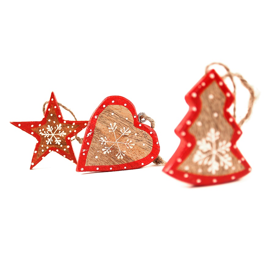 en_ny0008 Украшения подвесные stars/trees/hearts, деревянные, в подарочной коробке, 27 шт. EnjoyMe  - Вид №4