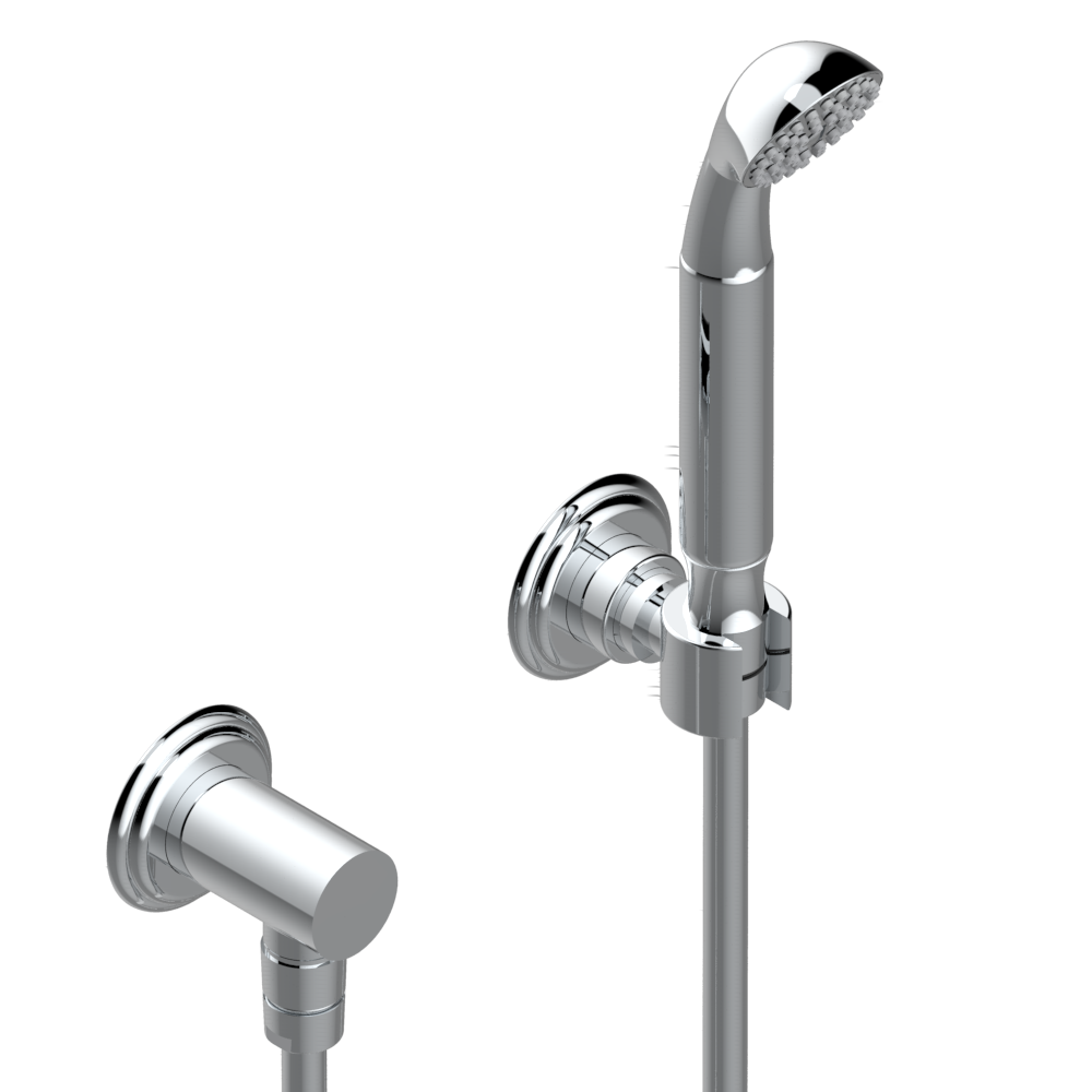 U4F-52 Душ ручной стильный встраиваемый в стену, шланг, стационарный кронштейн и колено для душа Thg-paris Duomo с хрусталём Матовый никель U4F 52 CAT.C
