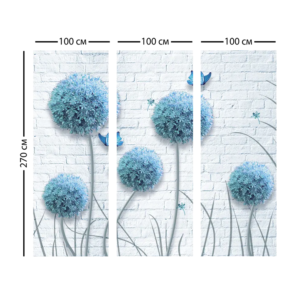 Фотообои «Цветочные шары» 3D флизелиновые 300x270 см L12-982 FBRUSH 3D FLIZART STLM-2191849 - Вид №3