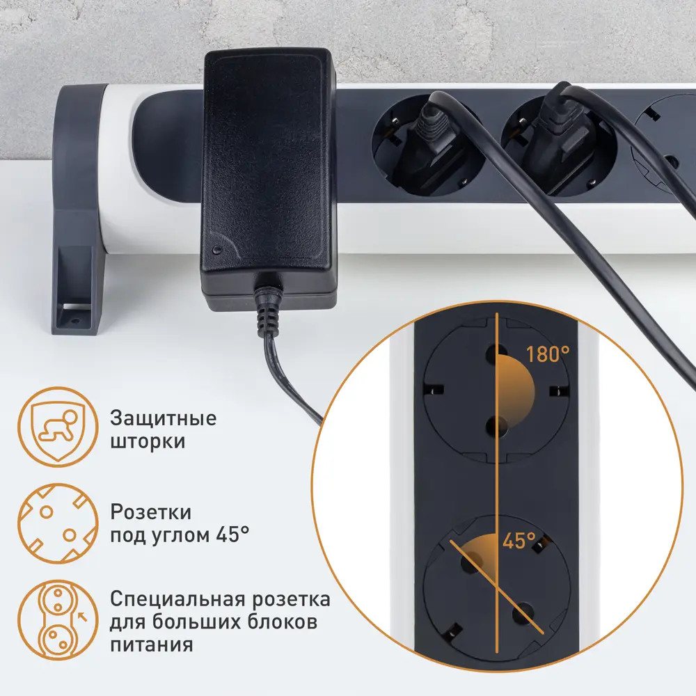Колодка для удлинителя Legrand Комфорт 4 розетки с заземлением 3680 Вт цвет белый/черный 84024709 STLM-2084772  - Вид №6