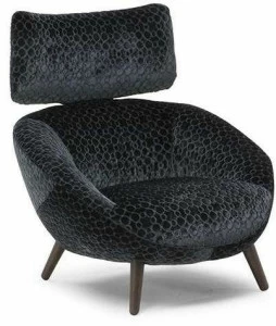 Natuzzi Кресло из ткани с подголовником