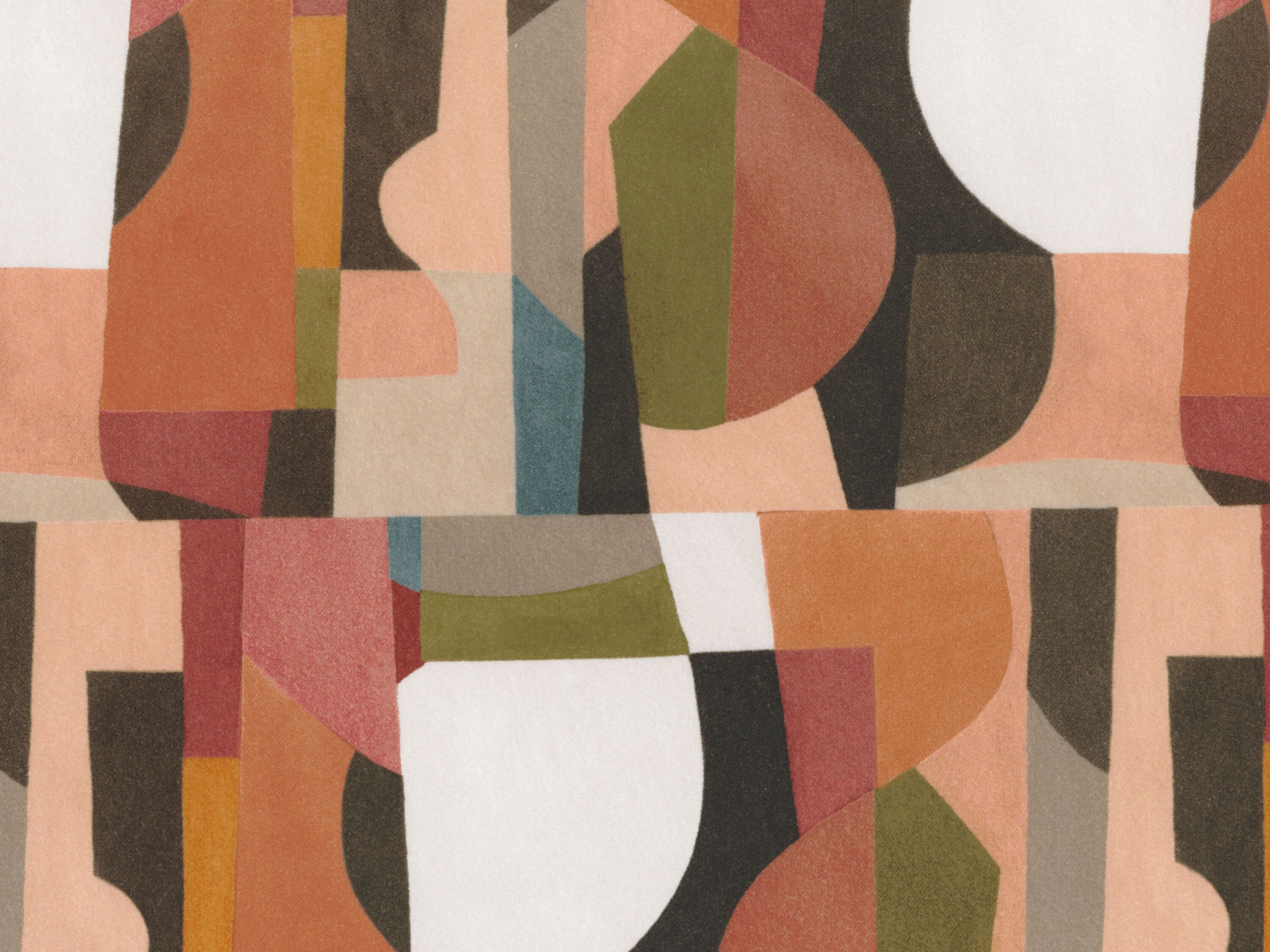 Моющаяся бархатная ткань с графическим рисунком Casamance Avant première ARCH-00038274