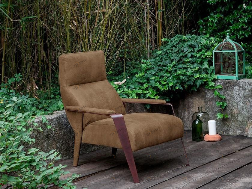 Devina Nais Кожаное кресло с подлокотниками с высокой спинкой sun-id-1481168