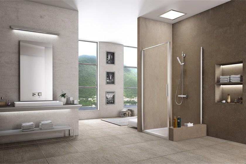 Duka Угловая душевая кабина из алюминия и стекла Quadra – con profili verticali e orizzontali sun-id-1494513 - Вид №2