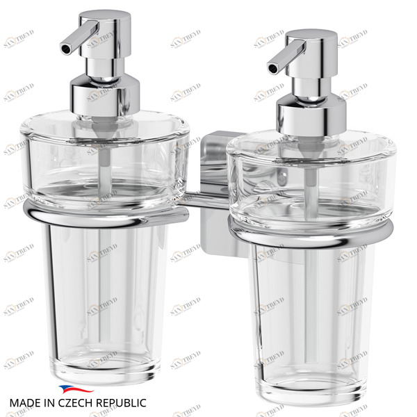 Держатель с 2-мя прозрачными дозаторами Ellux AVANTGARDE AVA 007-C05 sun-id-561274