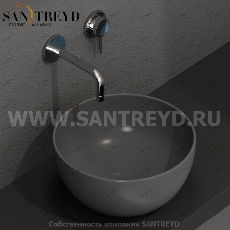 B6T30SK Накладная раковина на столешницу  круглая Ceramica Globo T-EDGE