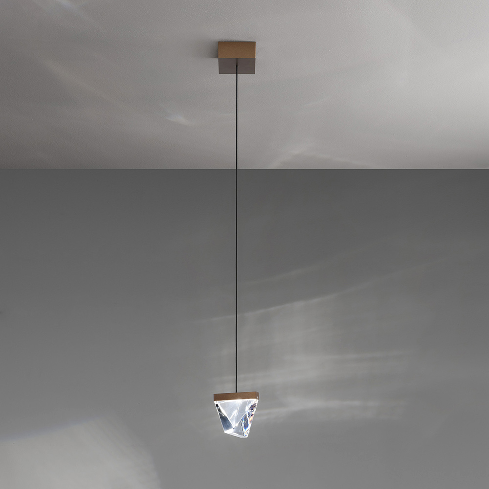 Светильник подвесной 8,8х9,8 см бронзовый Tripla F41A0176 FABBIAN ДИЗАЙНЕРСКИЕ 00-3882238 Бронза;прозрачный  - Вид №1