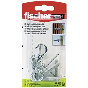 Дюбель универсальный Fischer UX с крюком-полукольцом 8x50 мм нейлон 4 шт. 12468655 STLM-2191961