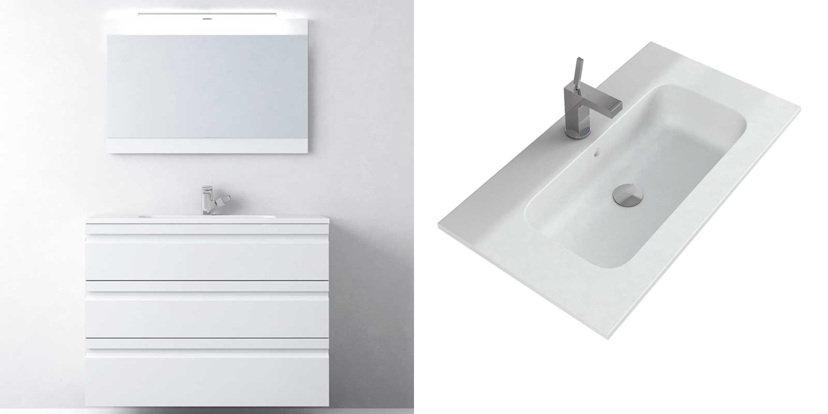 Avila Dos Тумба с раковиной M1 MINERALMARMO® 100 Color 70 Natalia Essentials 27053100120281 - Вид №1