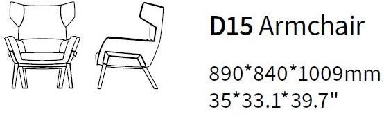HC28 Cosmo Кожаное кресло с высокой спинкой  D15  - Вид №1