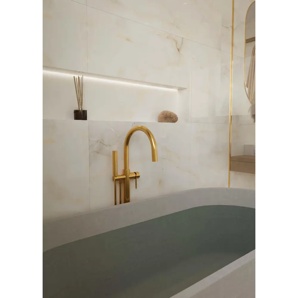 89396417 Глазурованный керамогранит Arcadia Ceramica Anty Sky Beige Glossy 60x120 см 1.44 м² глянцевый цвет бежевый STLM-1443507 - Вид №9