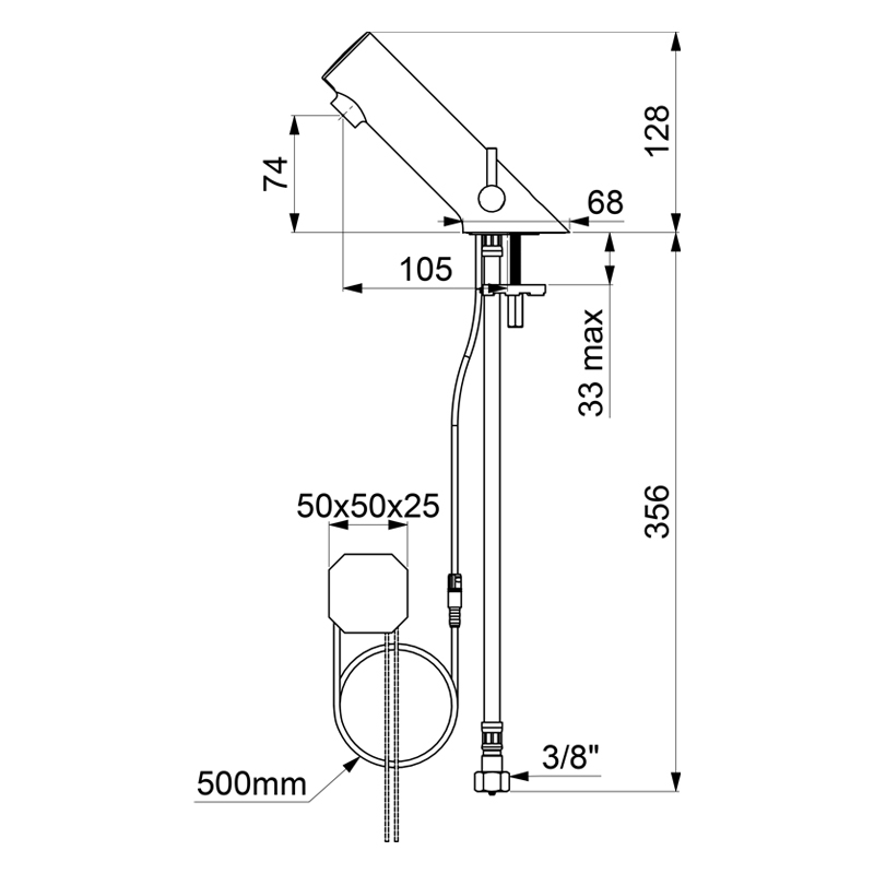 499100 Сенсорный смеситель для раковины TEMPOMATIC MIX 5 DELABIE  - Вид №1