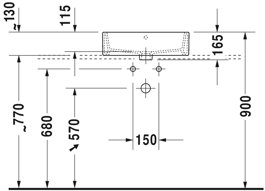 2352500041 Подвесная раковина настенная овальная Duravit Vero Air белая - Вид №2
