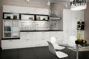 Фасады для кухни Модерн Фрезеровка «Алабама» Прованс салатовый патина №520