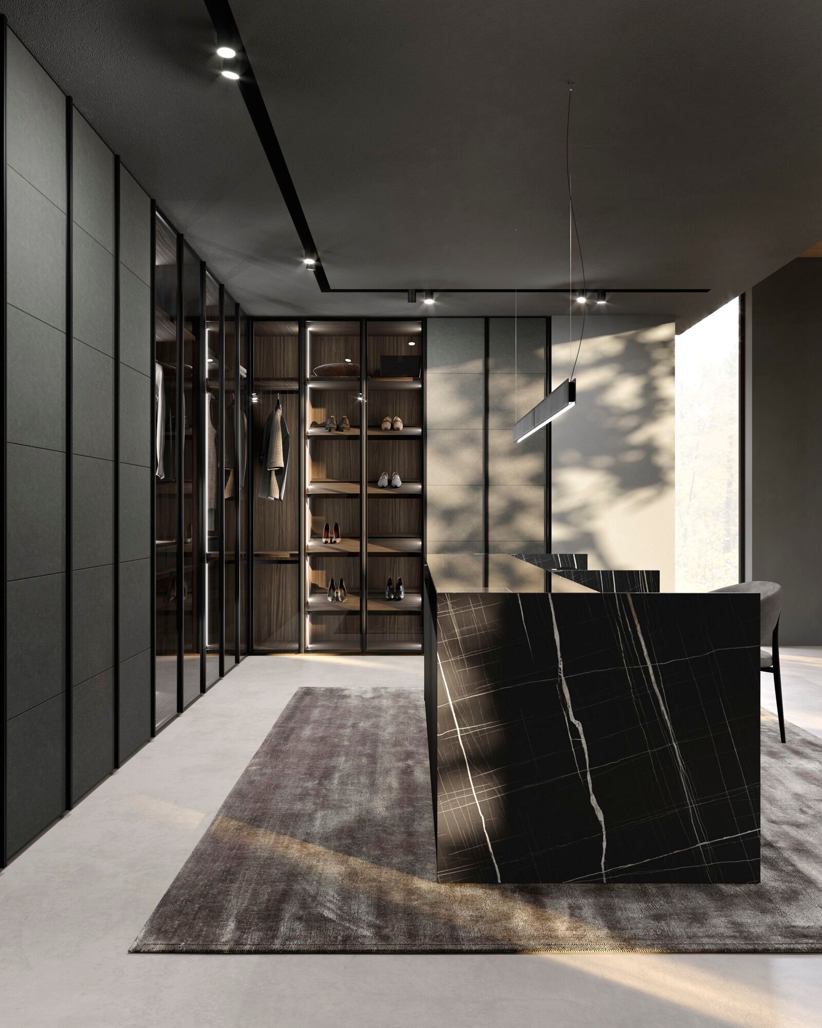 Индивидуальный алюминиевый и стеклянный секционный шкаф Guzzini & Fontana Shine ARCH-00143609 - Вид №3