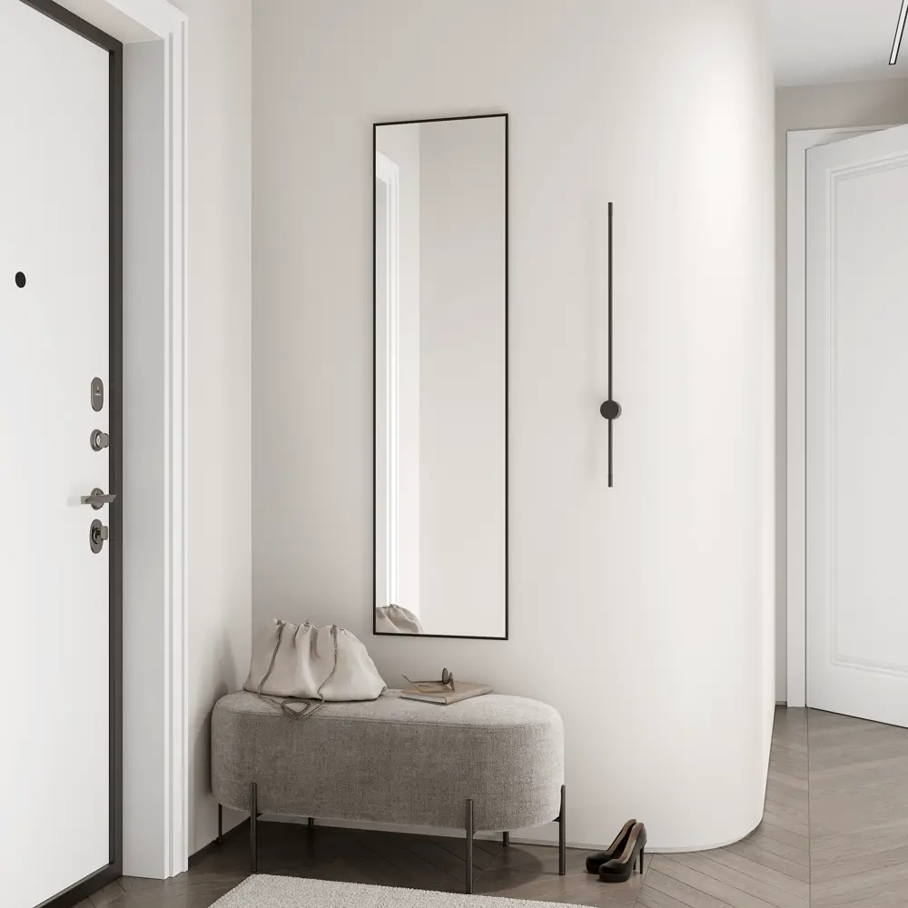 Зеркало декоративное Нельсон прямоугольное 40x150 см металл цвет черный CONTINENT STLM-2113760