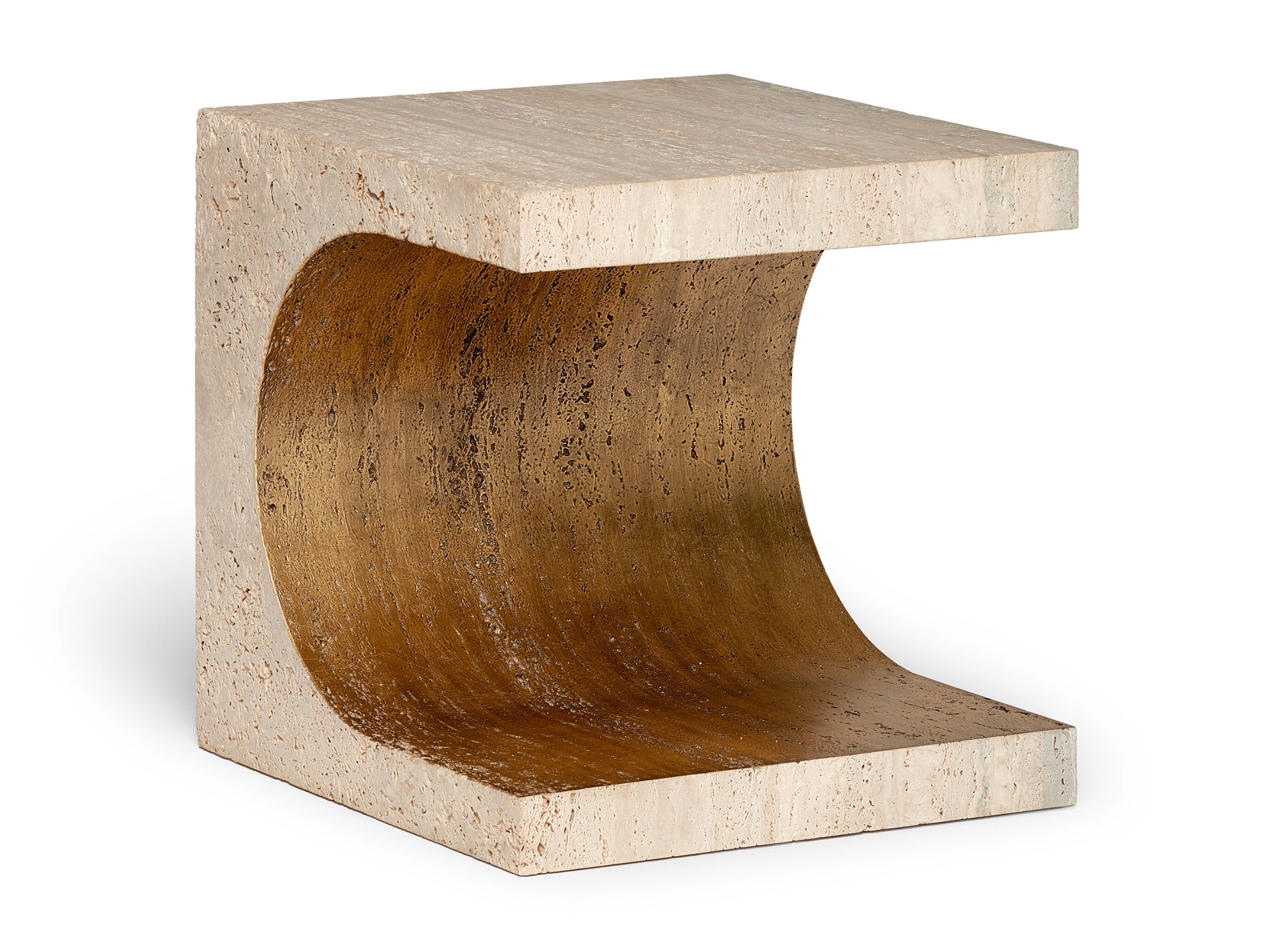 Высокий квадратный журнальный столик из натурального камня Ginger & Jagger Земля на Землю ARCH-00084464