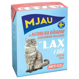 ПР0040569 Корм для кошек мясные кусочки в соусе с лососем конс. MJAU