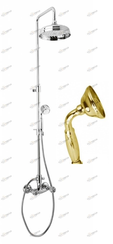 Душевая стойка со смесителем для верхнего и ручного душа CEZARES ATLANTIS-CD-03/24-Sw/M