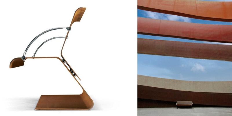 Metalco Скамья Corten ™ с подлокотниками и спинкой sun-id-1471295 - Вид №2