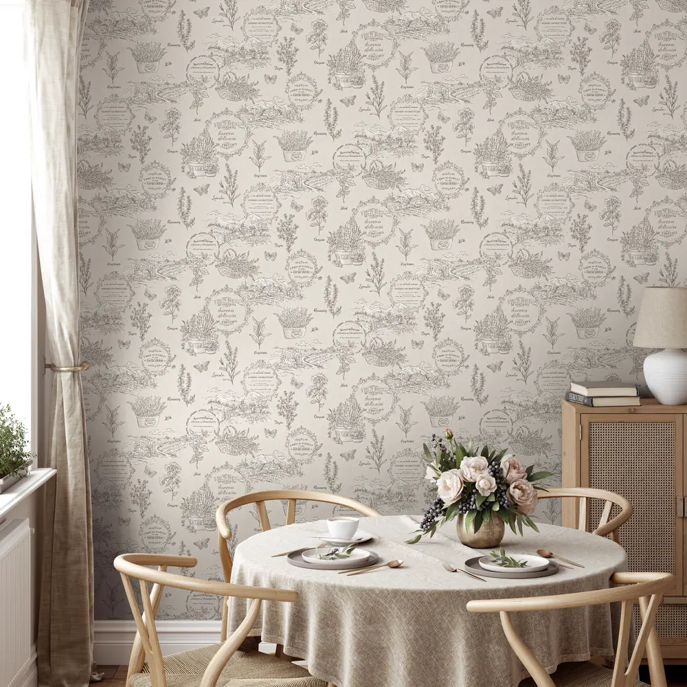 Флизелиновые обои Palitra Home Aromatique бежевые с текстурой тиснения 89392991 STLM-1341335 - Вид №3