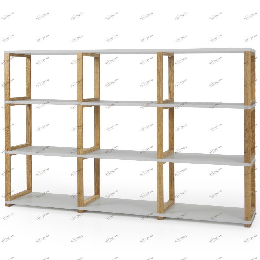 Стеллаж Tenzo Art, 118x178x36 см, дуб, серый 2333012