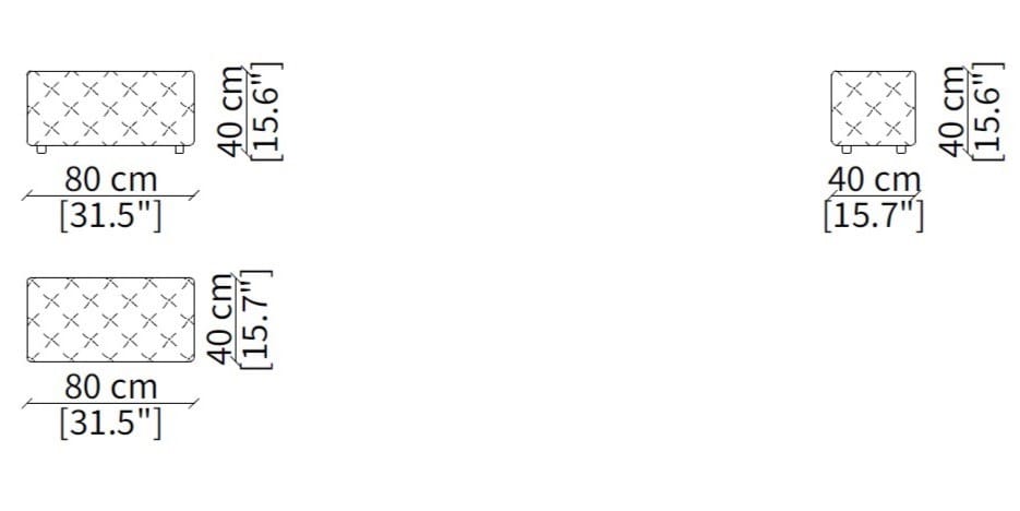 Прямоугольная ткань capitonné пуф Frigerio ARCH-00042145 - Вид №1