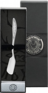 10643602 Кольчугино Лопатка для икры "Пламя" посеребренная с чернью + футляр 000000, -? Посеребрение