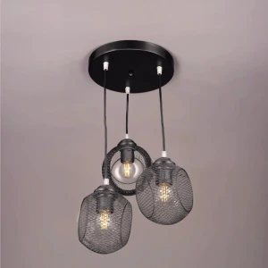 Светильник подвесной Эйр РС21386 3 лампы 10 м² цвет черный