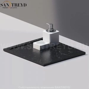 Agape SURF Мыльница / Универсальный лоток 40 см из черного мрамора ACOM626NM